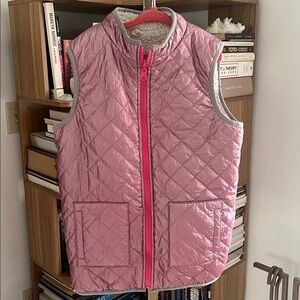 Pink Quilted Vest with Pockets